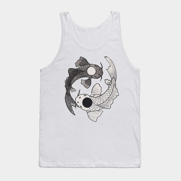 Koi Fish Ying Yang Tank Top by Canvases-lenses